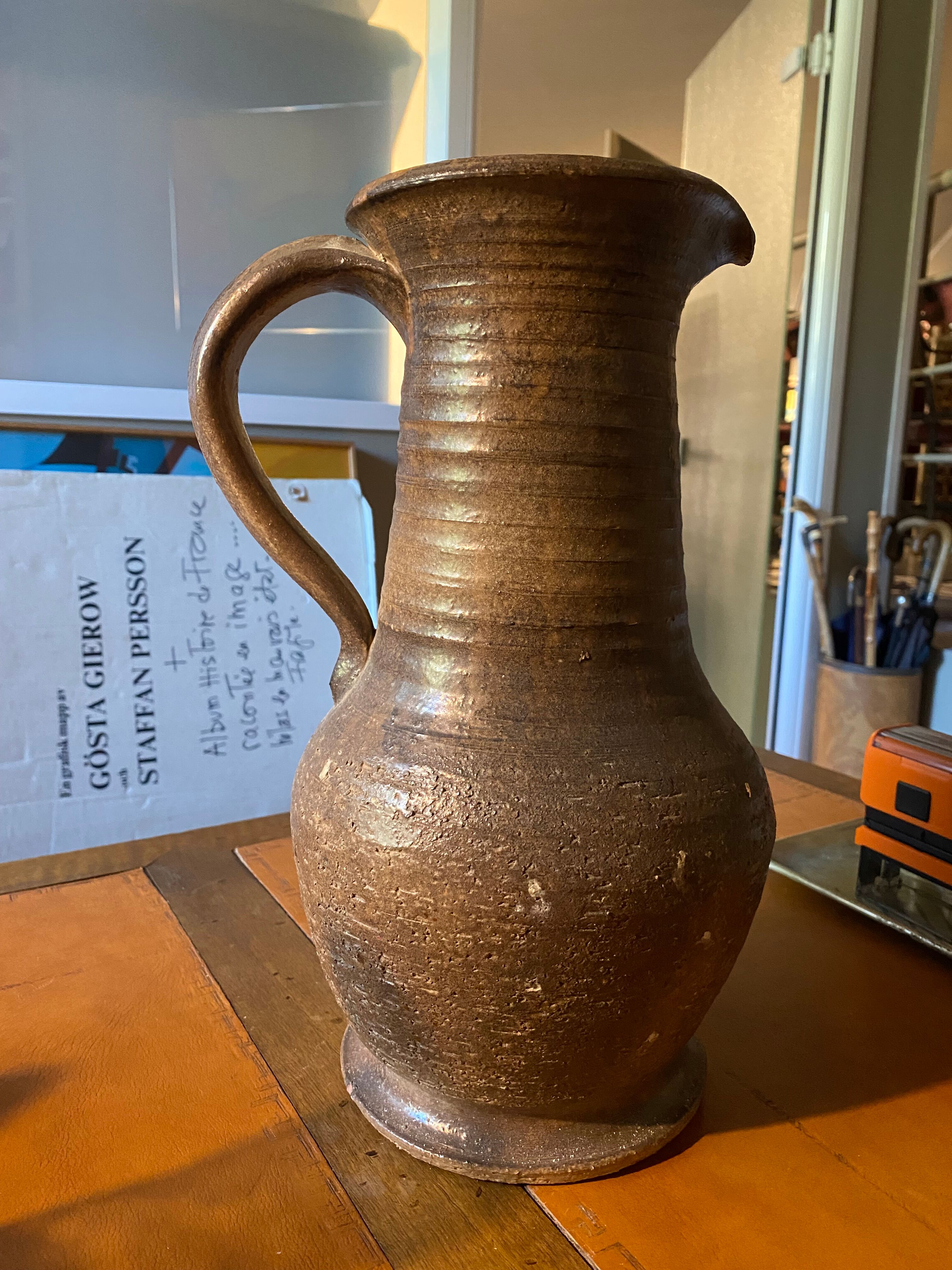 Brutalist pitcher ceramic Jean marais