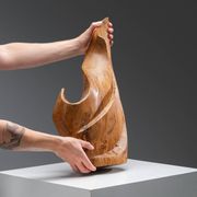 Sculptural form in solid elm