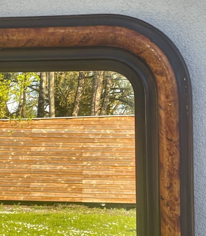 Louis Philippe mirror, beautiful format, trompe l'oeil faux bois
