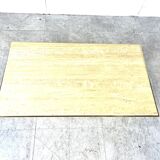 Travertine and brass coffee table by Fedam, 1970s