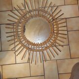 Vintage rattan mirror
