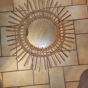 Miroir en rotin vintage