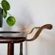 Vintage stained wood and clear glass sideboard – 1950s/60s