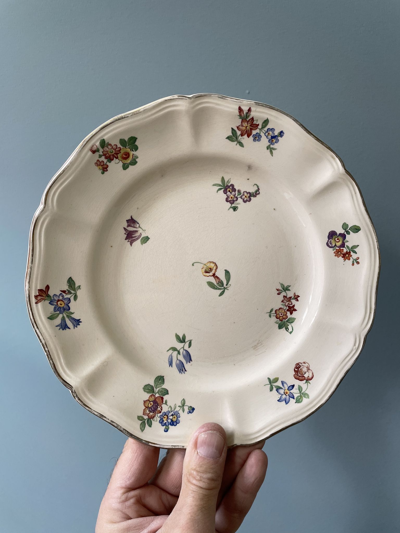 Set of 4 flat plates Sarreguemines France
