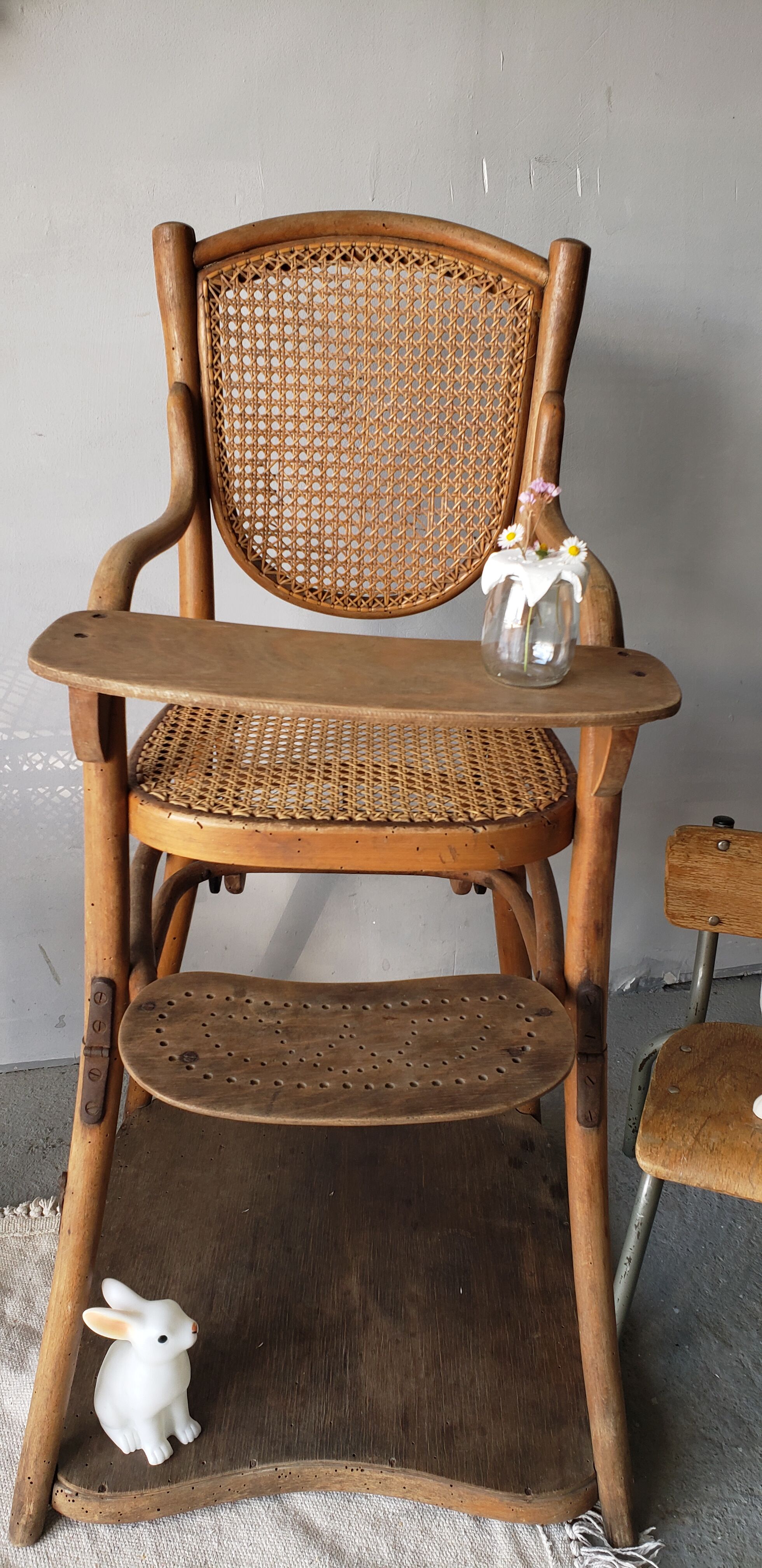 High canne chair