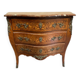 Commode style louis xv marquetry and marble