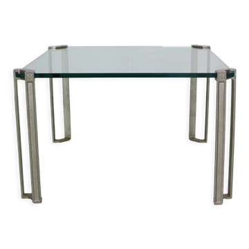 Table basse carrée de Peter Ghyczy pour Ghyzcy, Hollywood Regency des années 1970