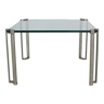 Peter Ghyczy for Ghyzcy Square Glass Coffee Table, 1970's Hollywood Regency