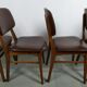 Suite de 6 chaise bois skaï marron brus vintage année 50 - 60