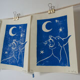 Linogravure originale Dobermann