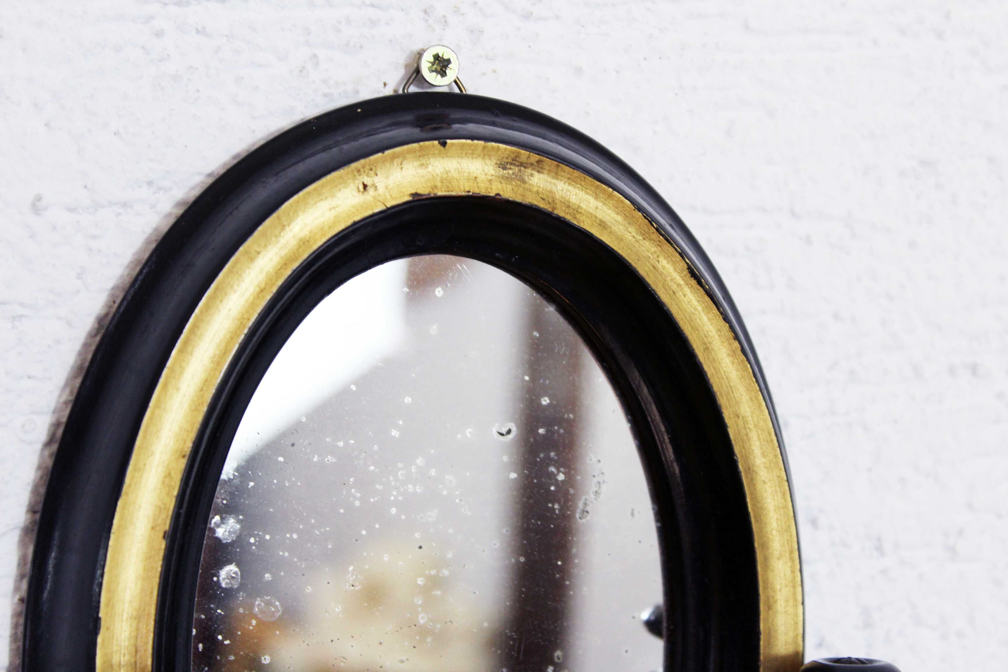 Very rare mirror Napoleon III with jewelry wear hooks  16x22cm
