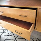 Scandinavian design sideboard in oak and mahogany