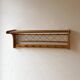 Vintage oak wall coat rack with braided cord 1960s