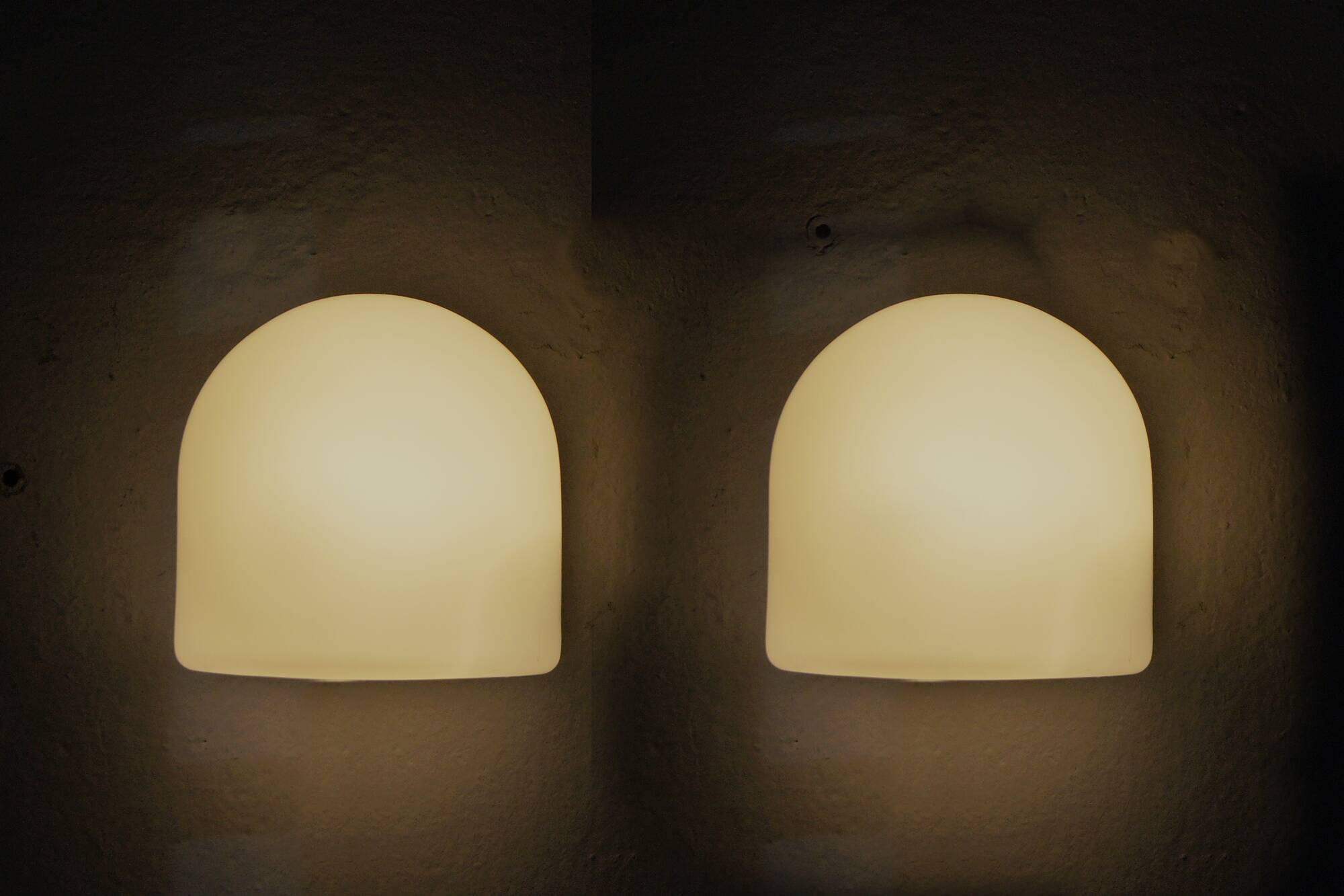 Opaline Wall Lamps by Staff Leuchten, Set of 2