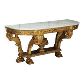 Antique carved wooden console with decorations, Italy, 19th century.