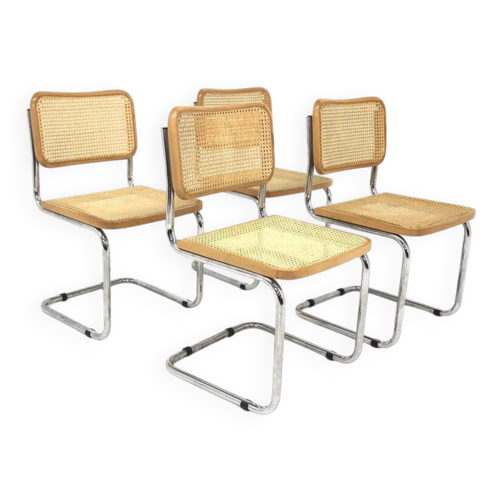 Set of 4 "B32" chairs, Marcel Breuer, Italy, 1990