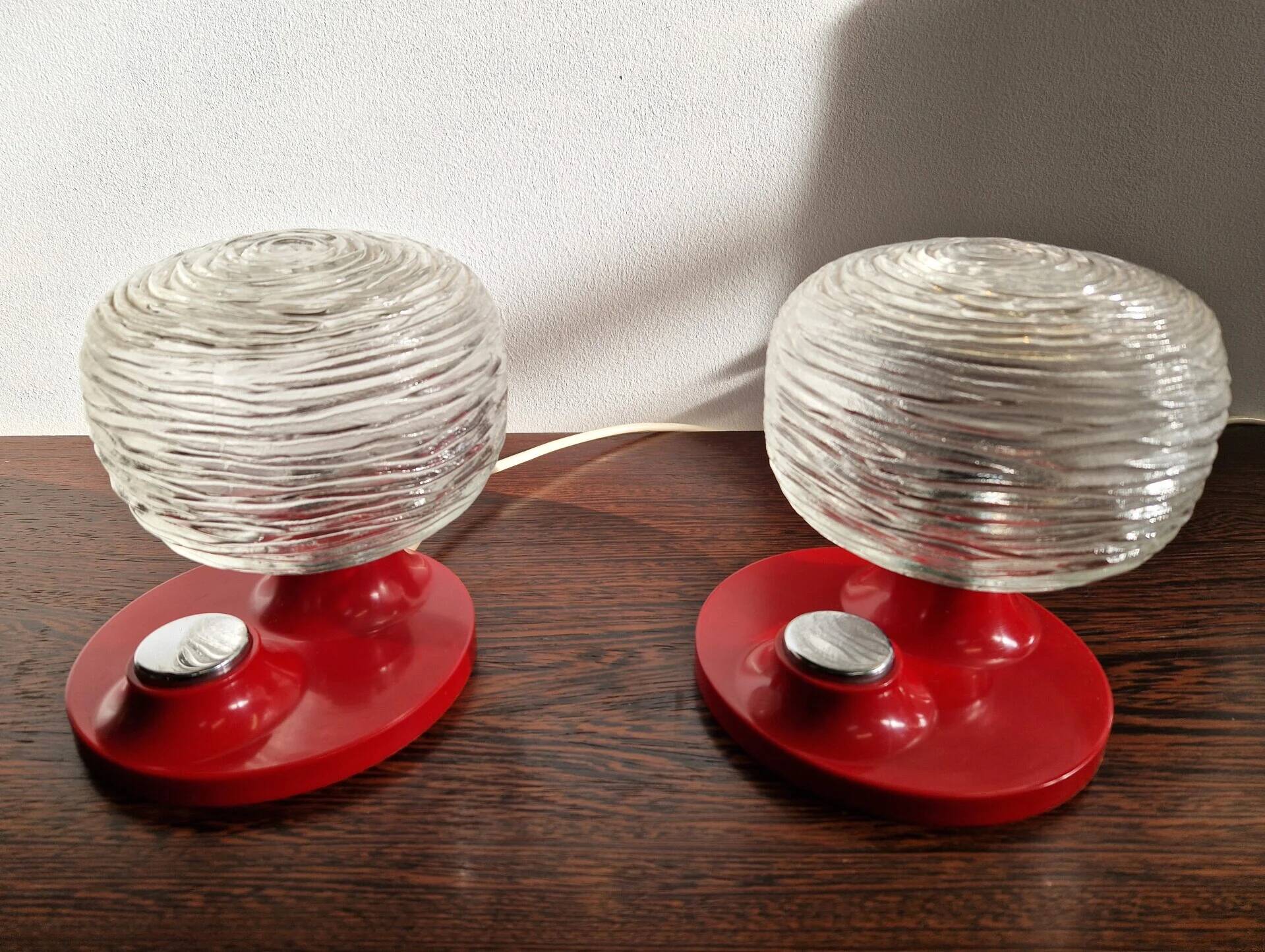 Pair of Hillebrand Space Age bedside lights, 1970s
