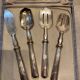 Silver dessert serving cutlery with minerva stamp original box