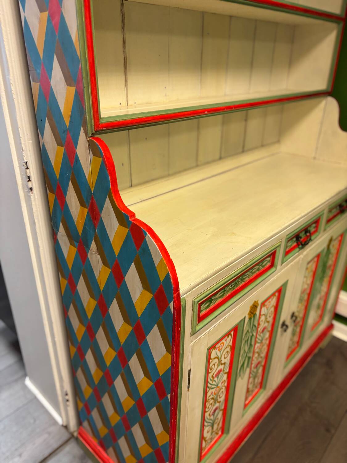 Hand-painted folk wardrobe
