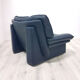Post modern leather lounge chairs with ottoman by Nicoletti Salotti, Italy 1980s