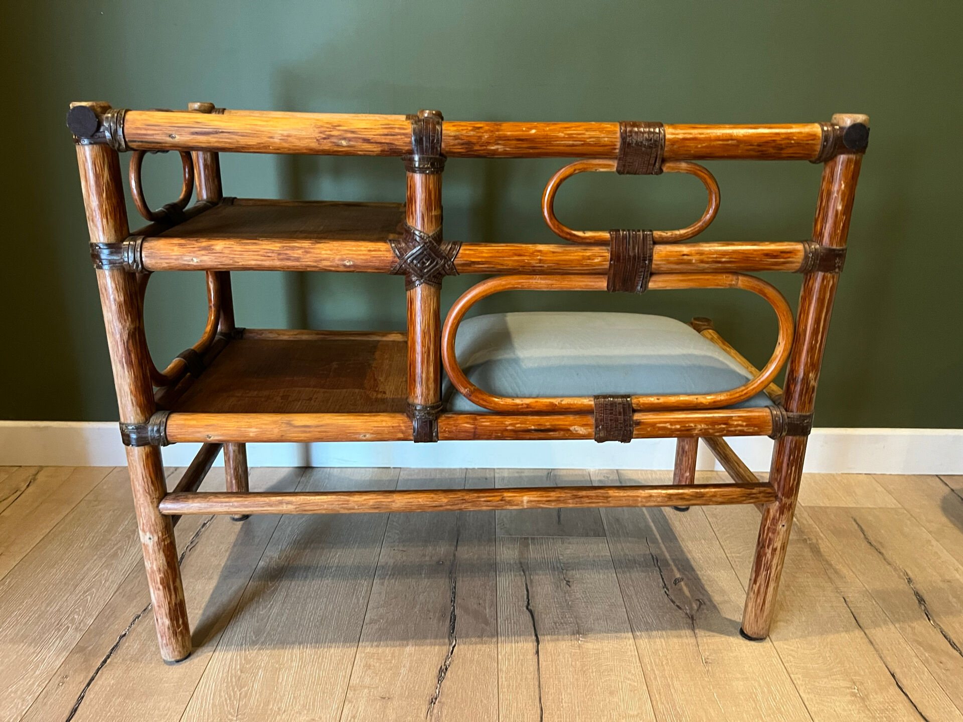 Vintage bamboo bench