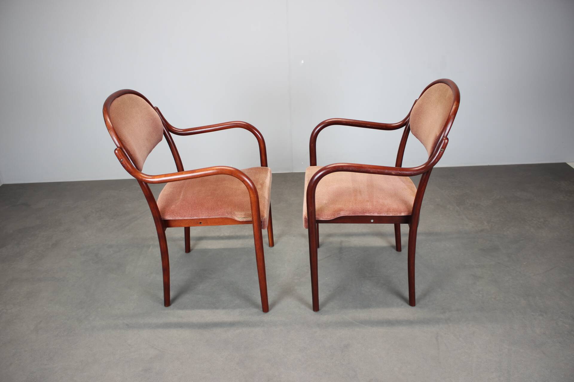 Set of six Thonet armchairs in bent wood, Vienna, Austria, 1991