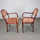 Set of six Thonet armchairs in bent wood, Vienna, Austria, 1991