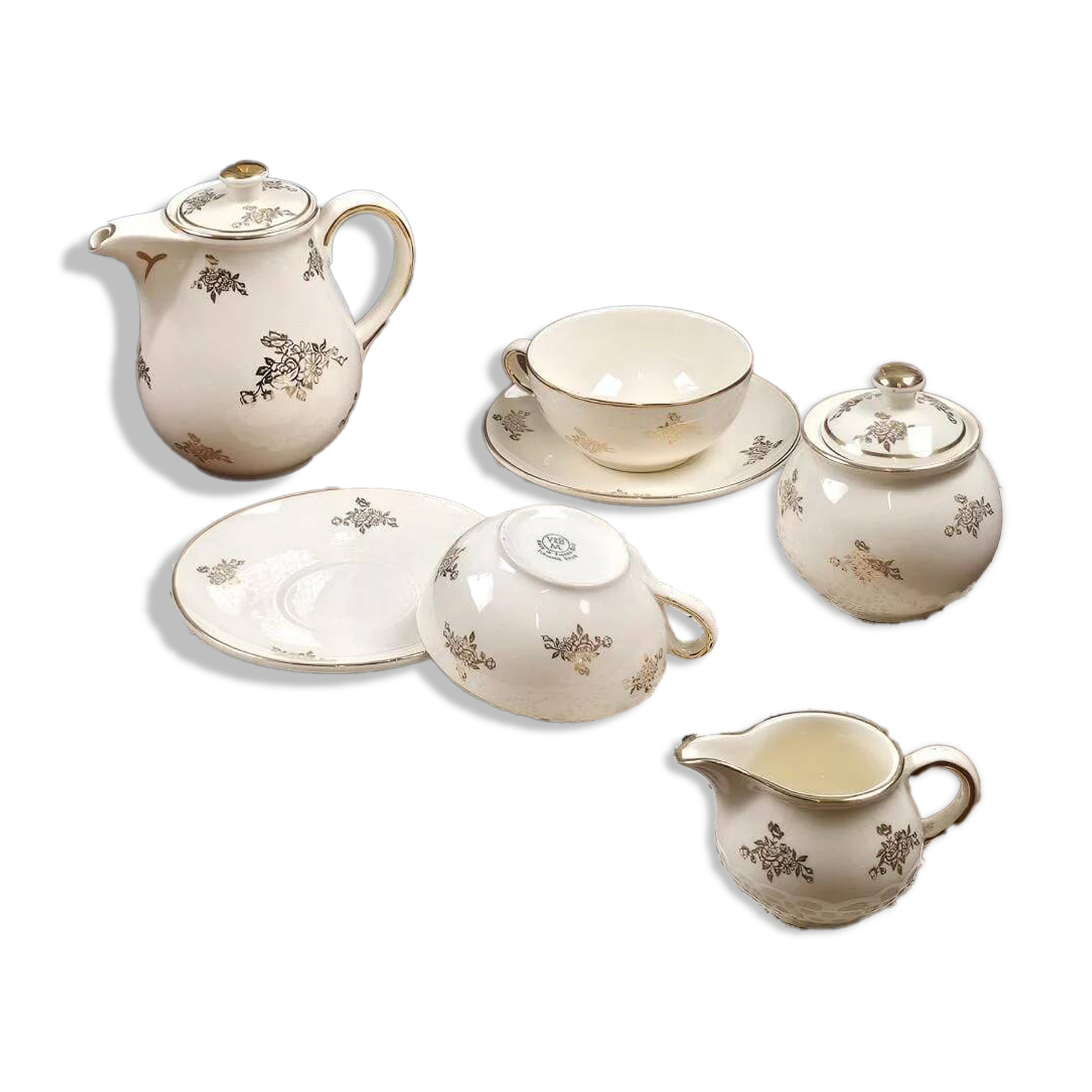 Service à thé crème & or – Villeroy & Boch Mettlach