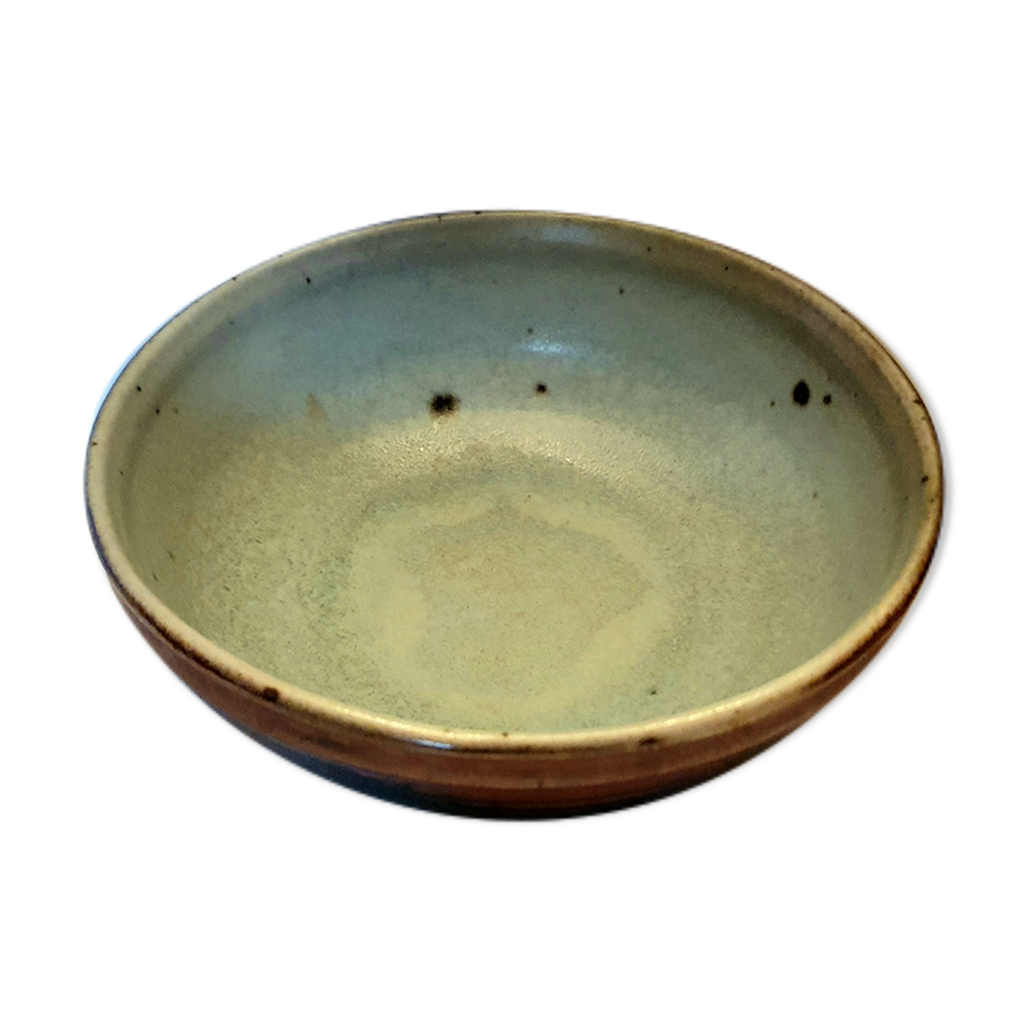 Blue glazed terracotta bowl