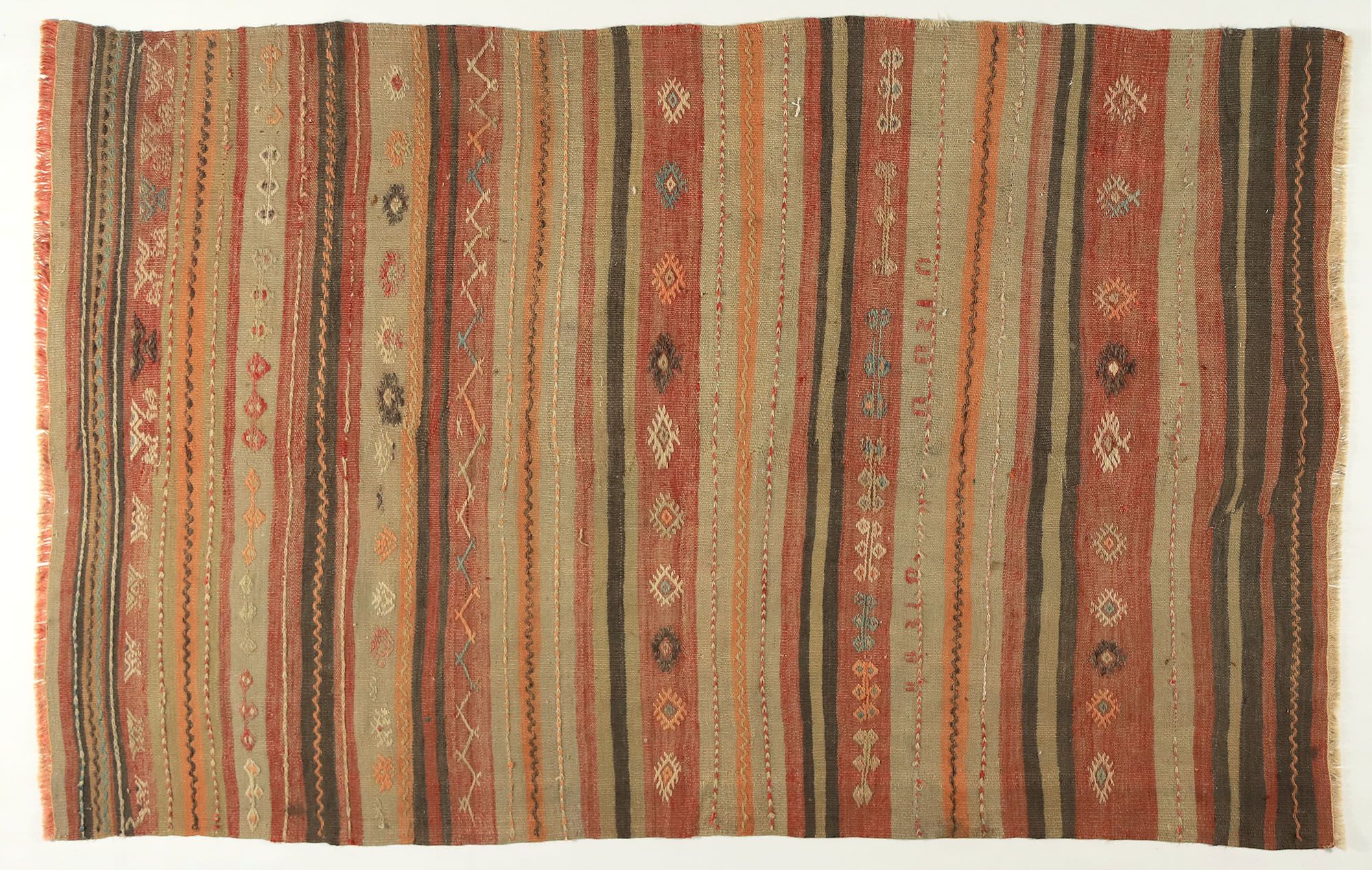 Anatolian handmade kilim rug 210 cm x 127 cm