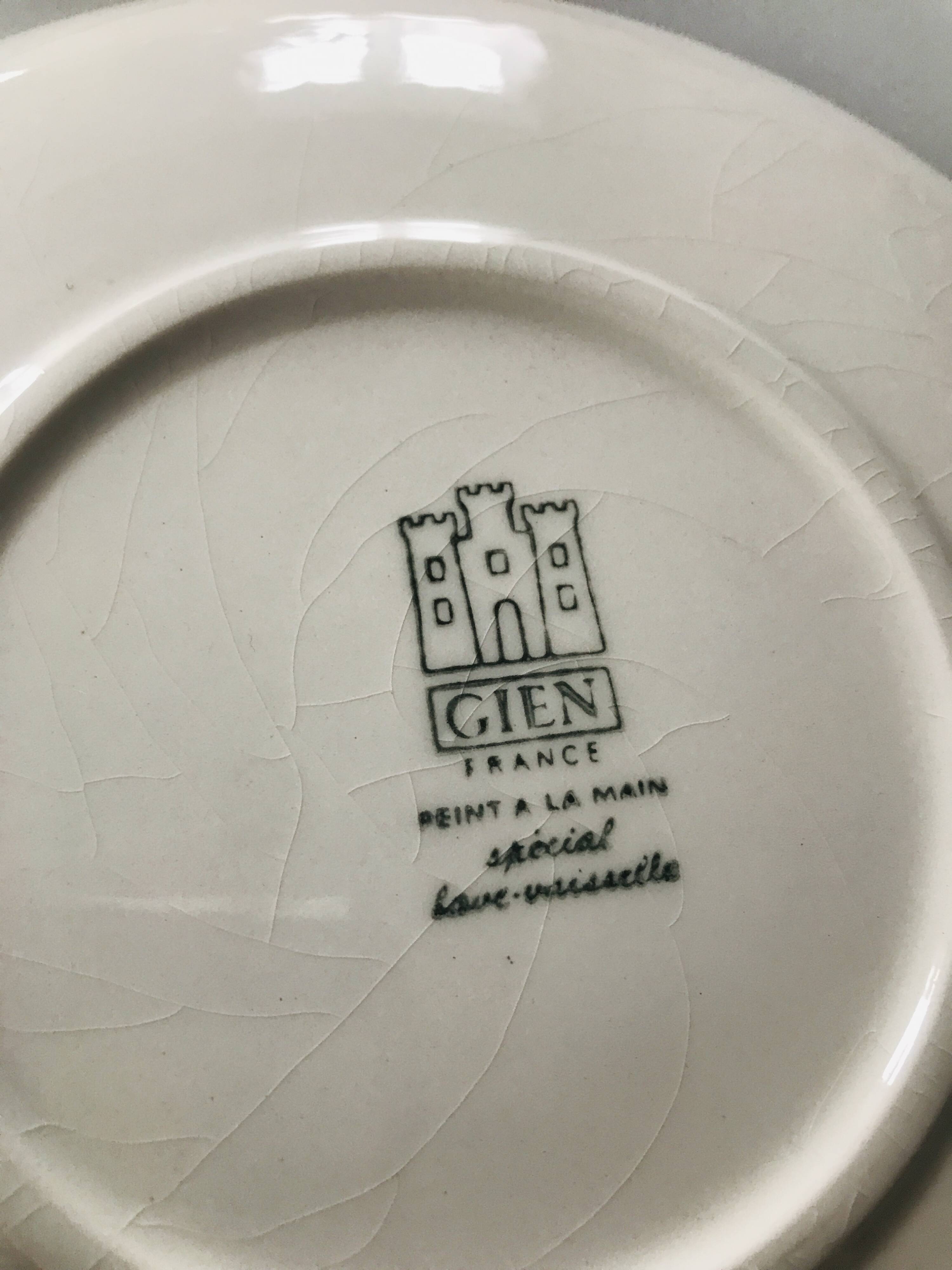 Ombelles Gien dessert plates