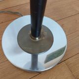 Mazda lamp chrome brass wood opaline globe