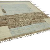 Handwoven Turkish Rustic 261 cm x 302 cm Beige Wool Carpet