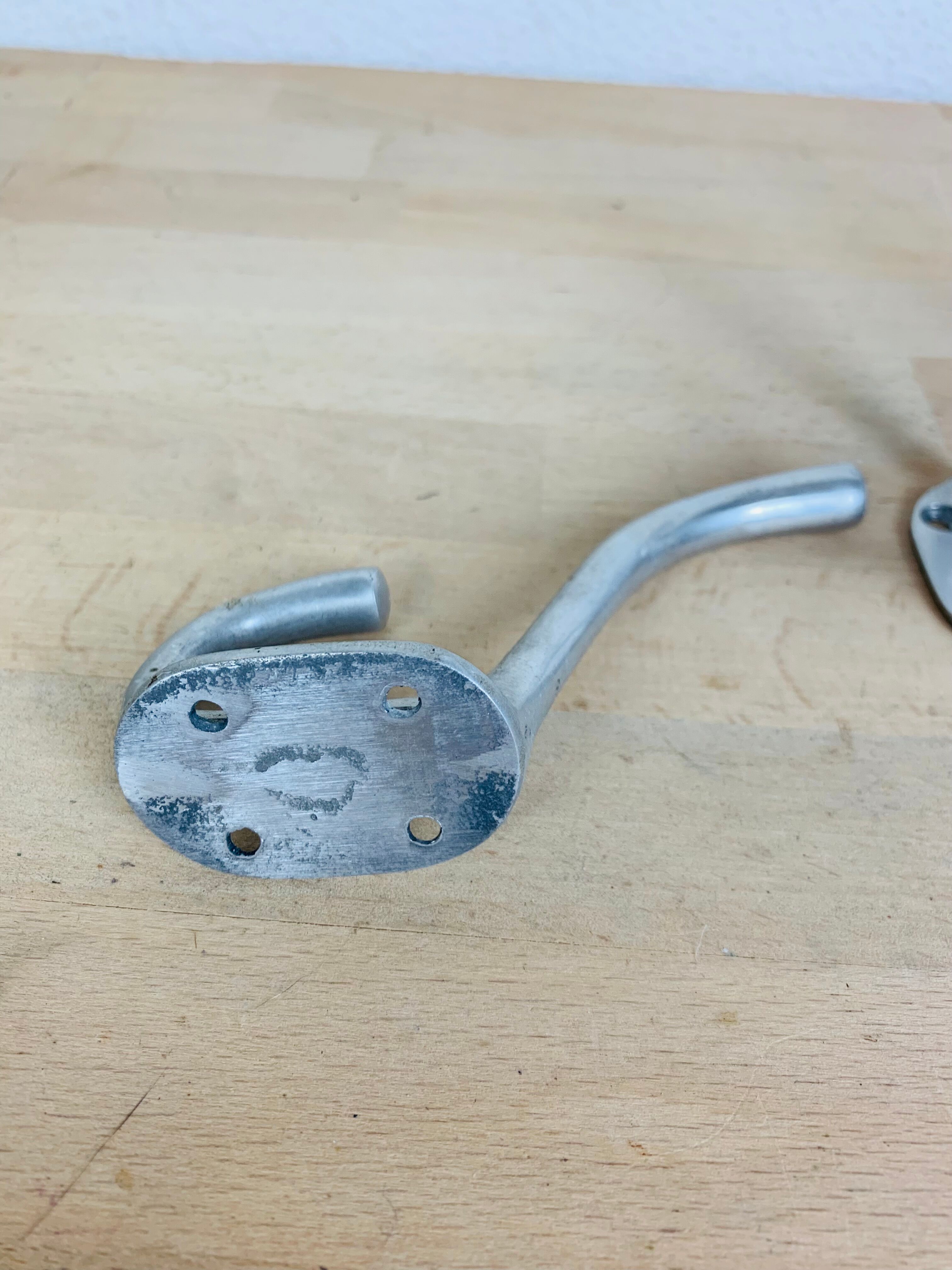 5 vintage aluminum hooks