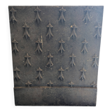Antique Cast Iron Fireplace Plate – Breton Heraldic Motif