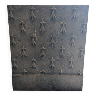 Antique Cast Iron Fireplace Plate – Breton Heraldic Motif