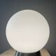 Designer ball lamp in frosted glass and chrome metal