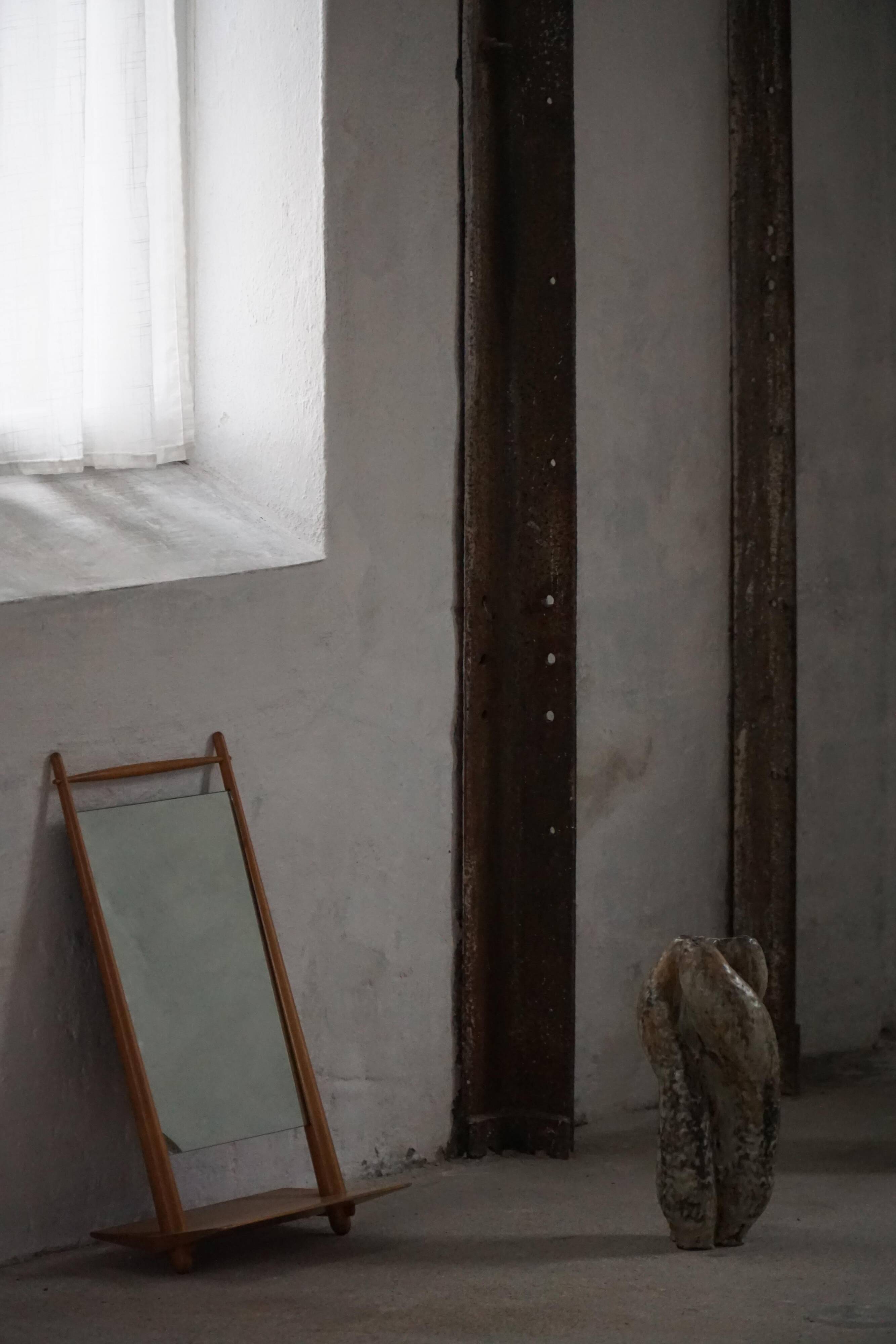 Mid-century Scandinavian floor mirror in wood, 1950–1960