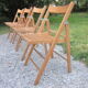 Série de 4 chaises pliantes en hêtre massif