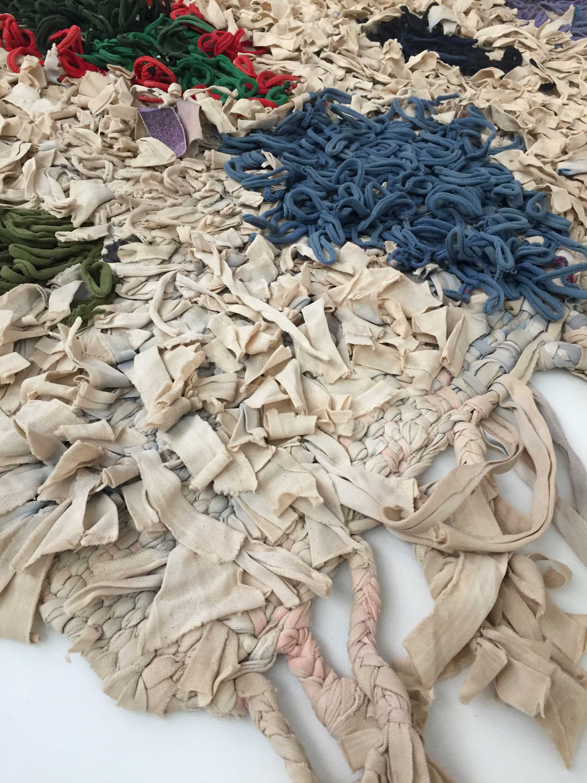 Moroccan Berber carpet Boucherouite with colored diamonds 200x152cm