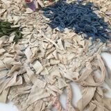 Moroccan Berber carpet Boucherouite with colored diamonds 200x152cm