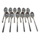 12 silver-plated mocha spoons with goldsmith Manulor Russian handle 10.6cm