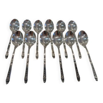 12 silver-plated mocha spoons with goldsmith Manulor Russian handle 10.6cm