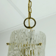 Vintage 1950s pendant lamp kalmar franken ice glass textured glass brass
