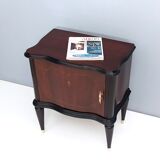 Pair of Mahogany Nightstands with in the Style of Tomaso Buzzi, Italy, 1950s