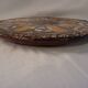 Round plate Vallauris glazed ceramic in brown and orange and Fat Lava A036