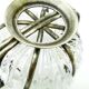 Postmodernist sugar bowl, glass, silver-plated brass, HEFRA, Poland, 1970s