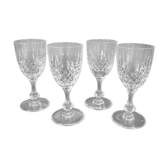 4 verres à vin cristal Saint Louis modèle Messine