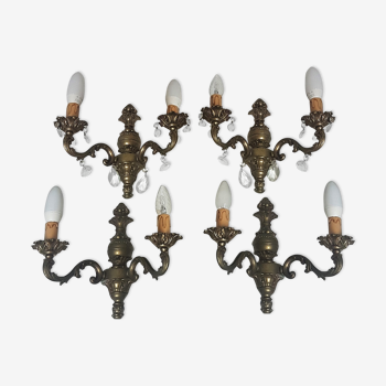 4 bronze sconces