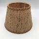 Pair of vintage burlap and braid lampshades